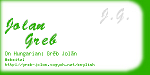 jolan greb business card